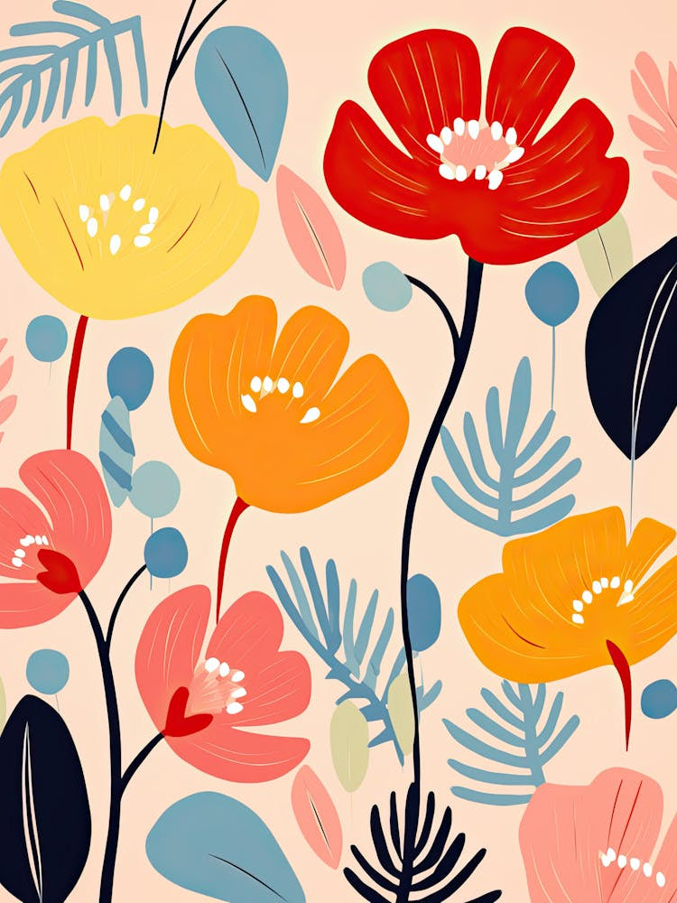 Whimsical Flower Waltz; Inspired By Henri Matisse S Colorful Flower Market