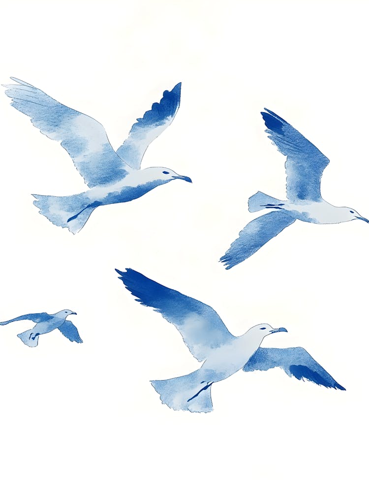 Watercolor Seagulls