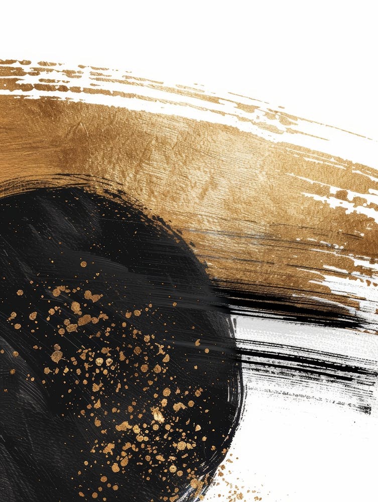 Abstract Gold And Black Painting 43