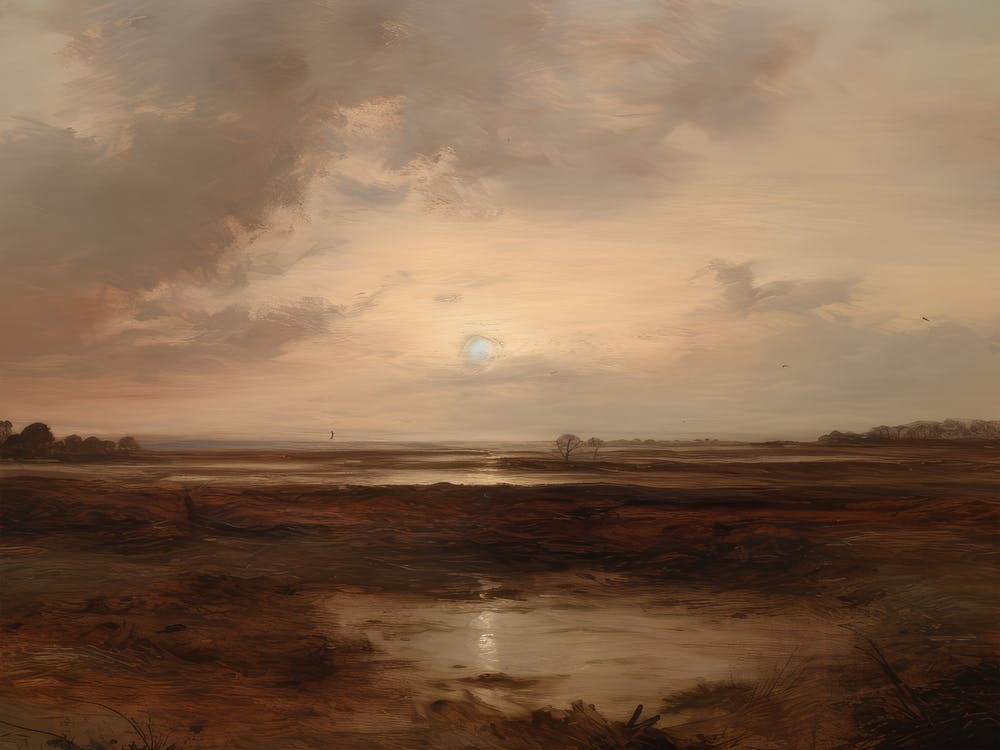 Warm Autumn Landscape Painting