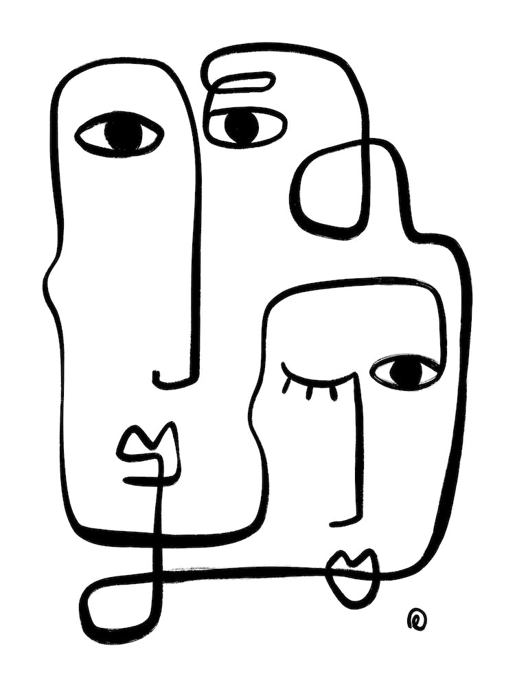 Abstrakte Gesichtslinienkunst 2