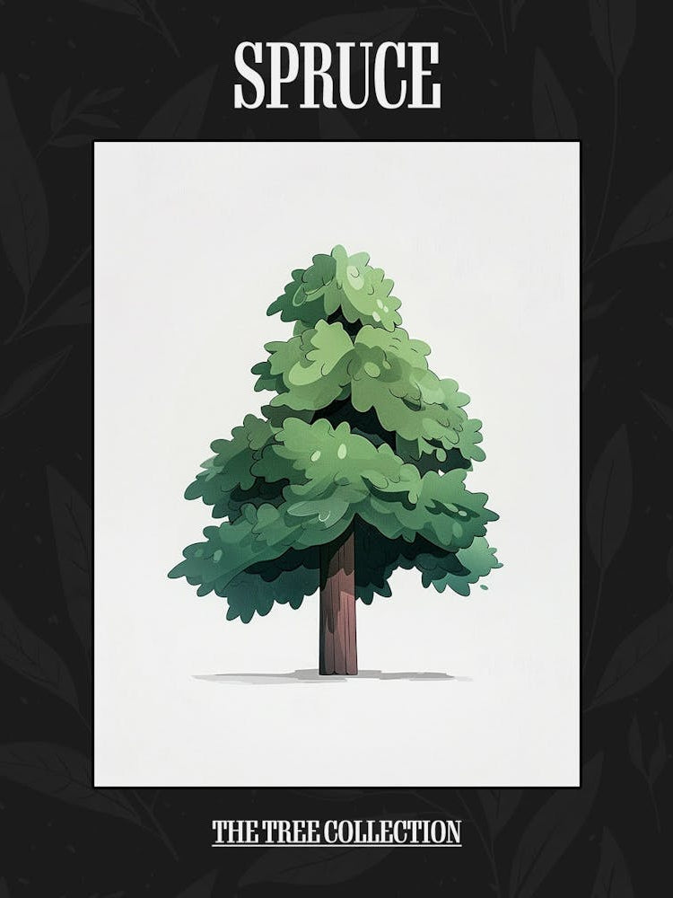 Spruce Tree Pixel Illustration 4 Poster