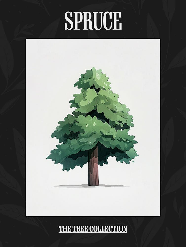 Spruce Tree Pixel Illustration 4 Poster