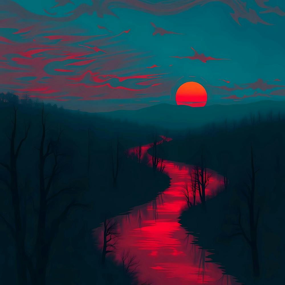 Sunset Over The River 5