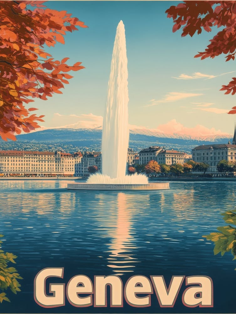 Aihrgdesign A Vintage Travel Poster Of Geneva