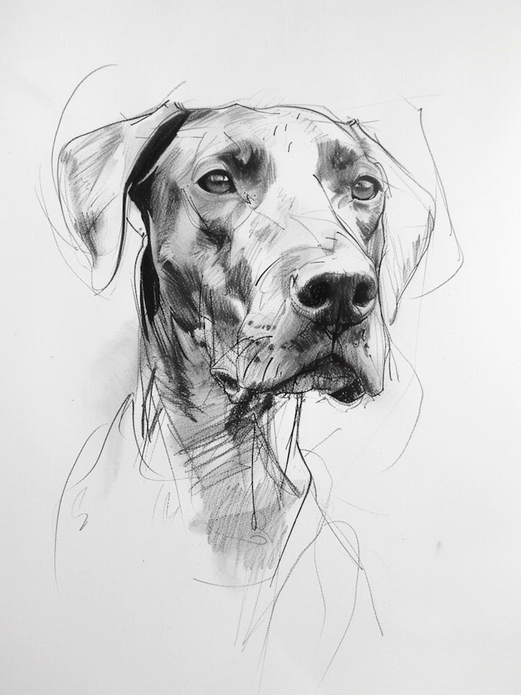 Pointer Dog Charcoal Line 2