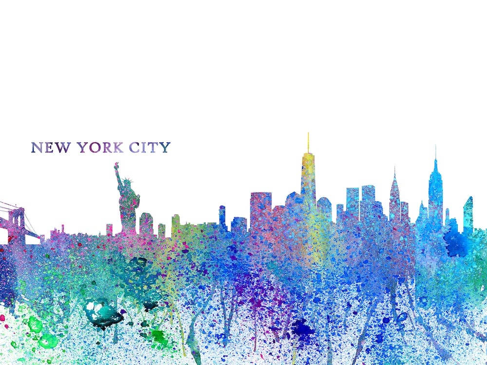 New York City Skyline Splash