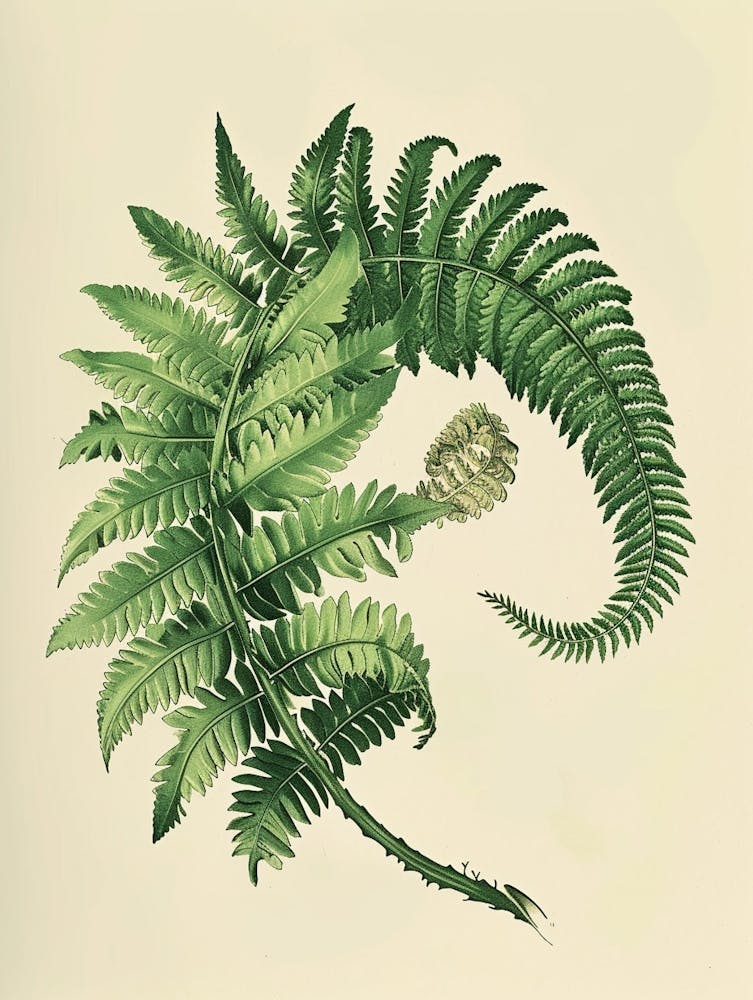 Vintage Illustration Upside Down Fern 4