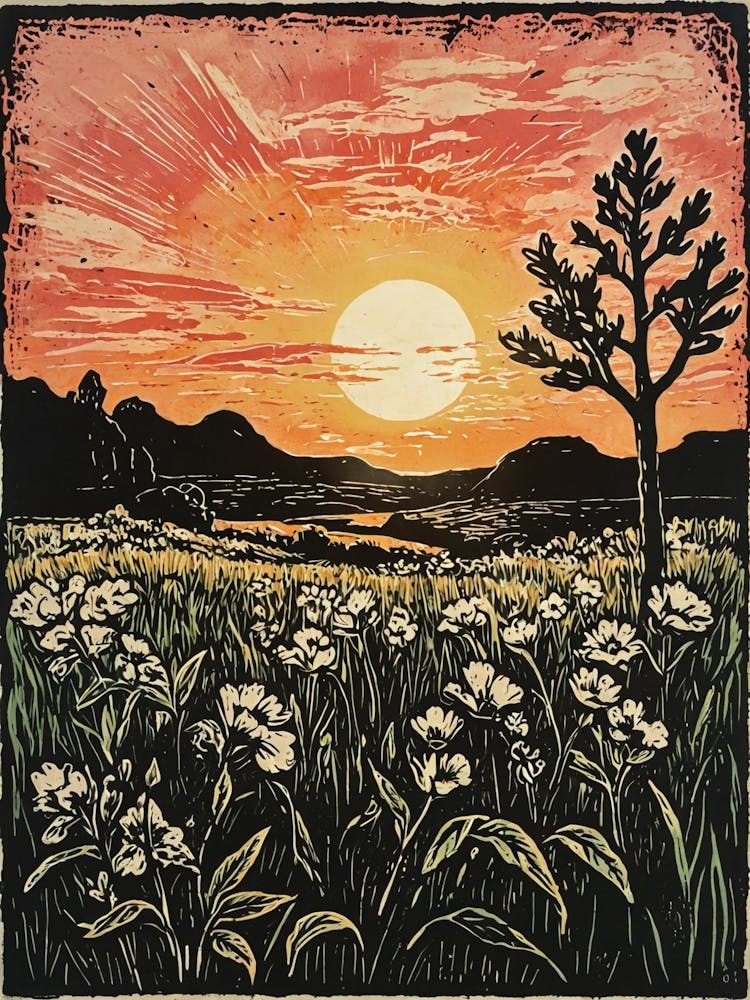 Sunset In The Field 1