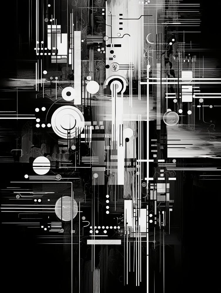 Technology Abstract Black And White 3