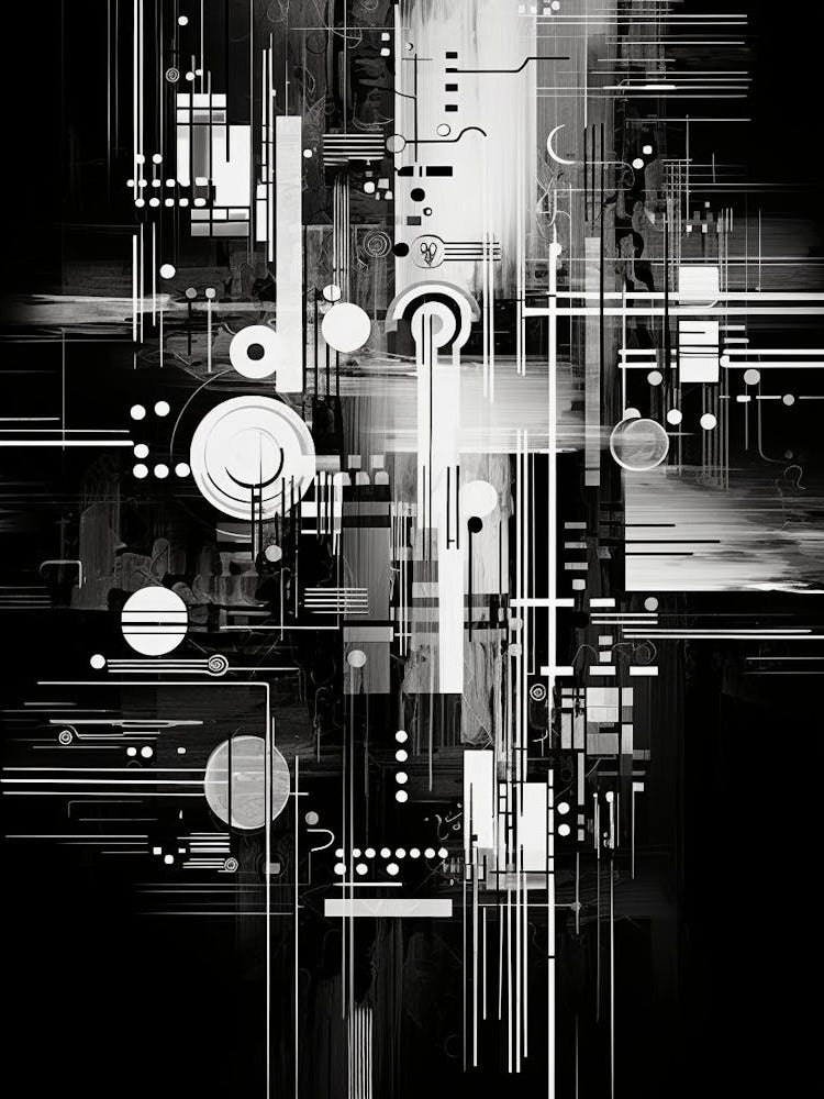 Technology Abstract Black And White 3