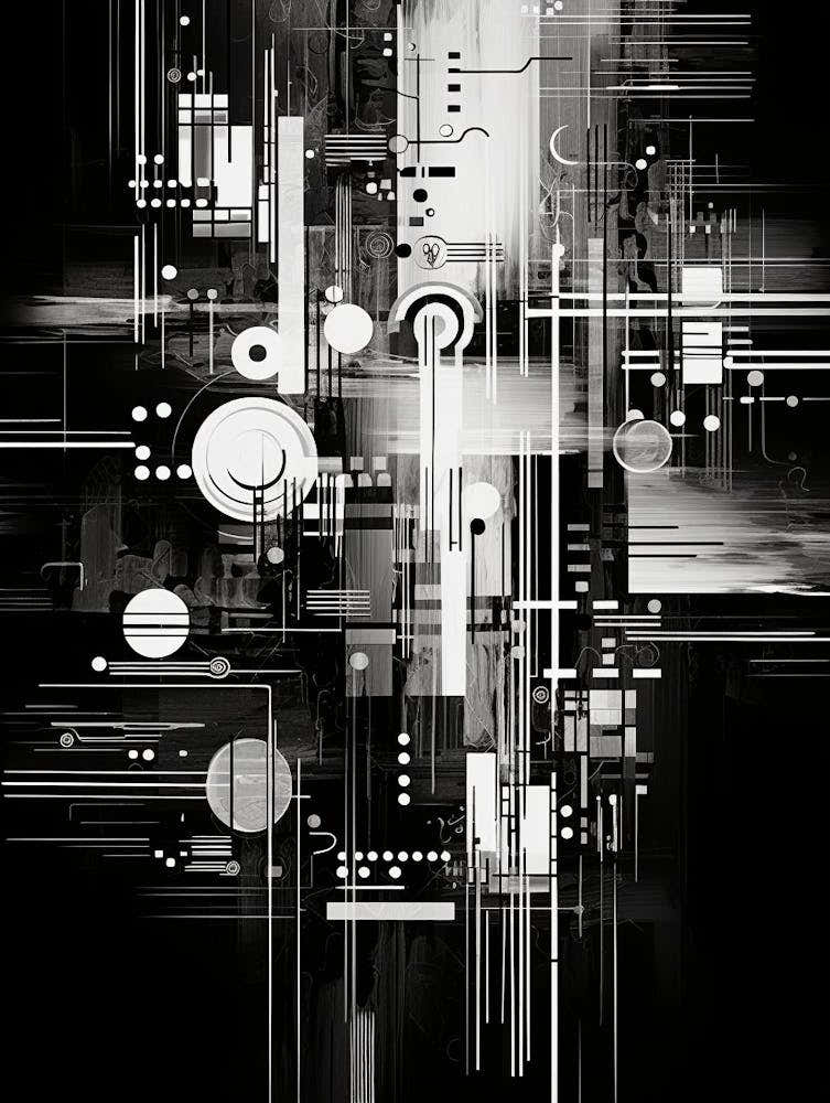 Technology Abstract Black And White 3