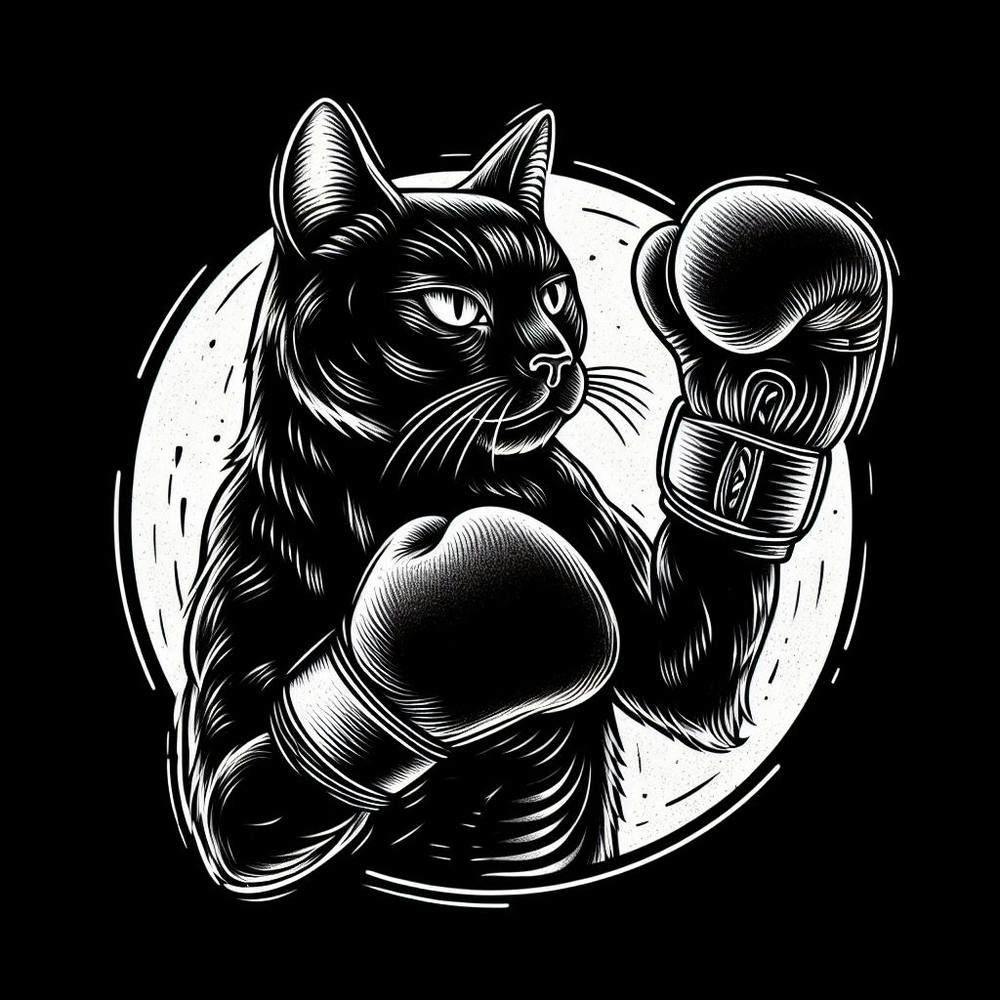 Boxing cat