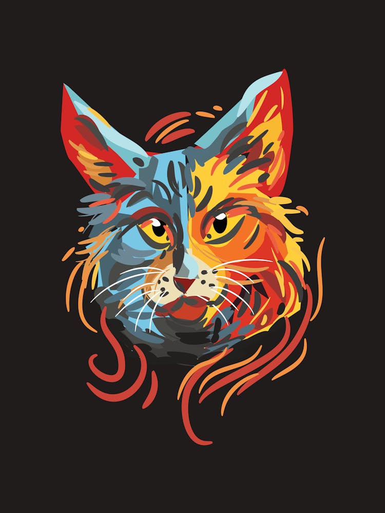 Kitty Cat Hand Drawing