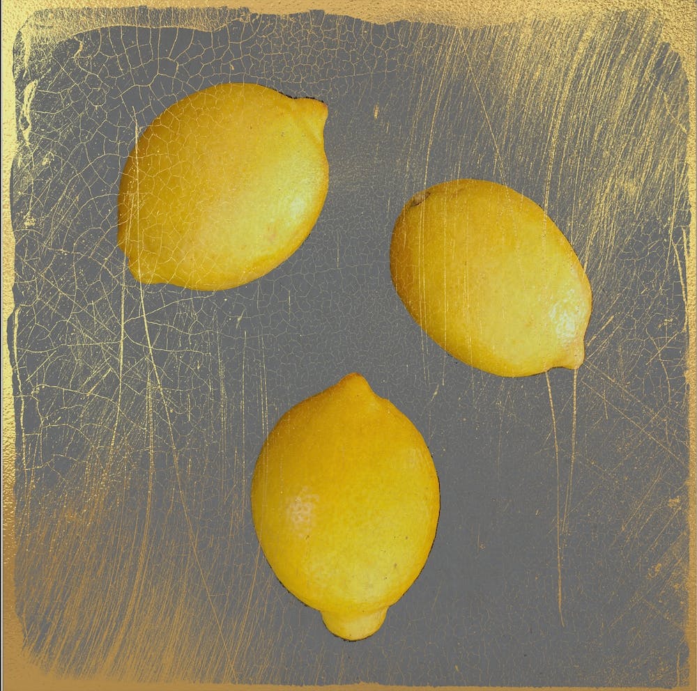 Lemons with gold , photography