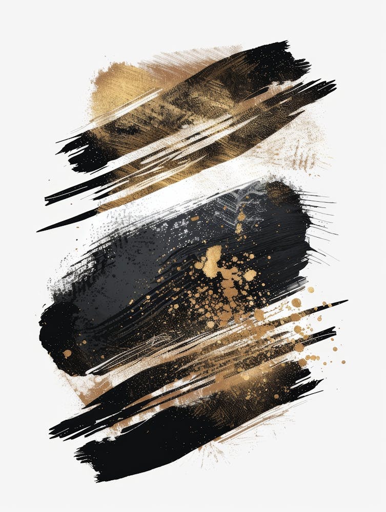 Gold And Black Brush Strokes 52