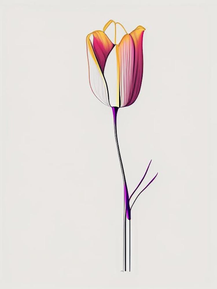 Tulip Floral Minimal Line Drawing 2 Flower