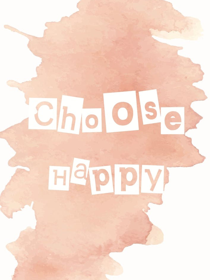Choose Happy Watercolour