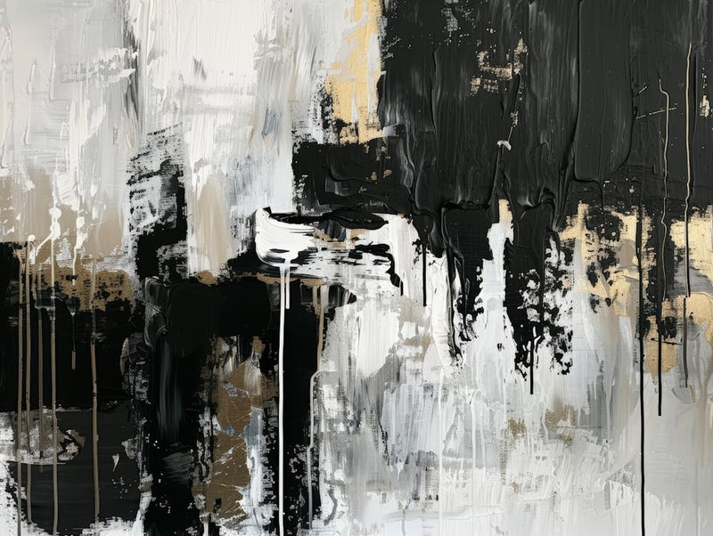 Abstract Black And White Painting 7
