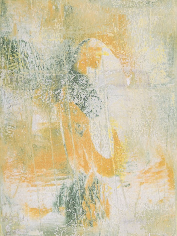 Bird In Flight Painting In Yellow And Green