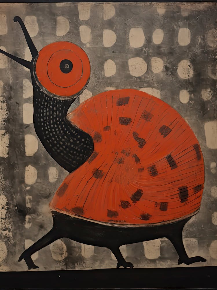 Snail, Woodblock Animal Drawing 4