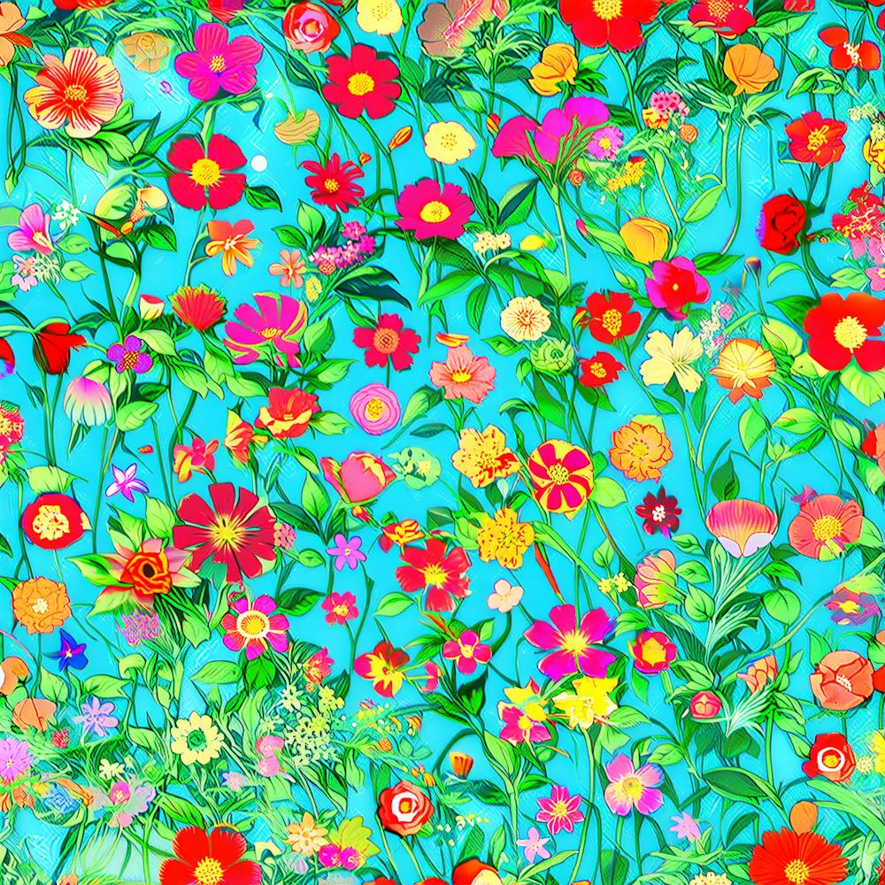 Flowers On A Blue Background