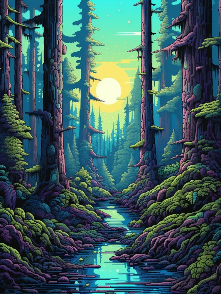 Hoh Rainforest Pixel Art 2