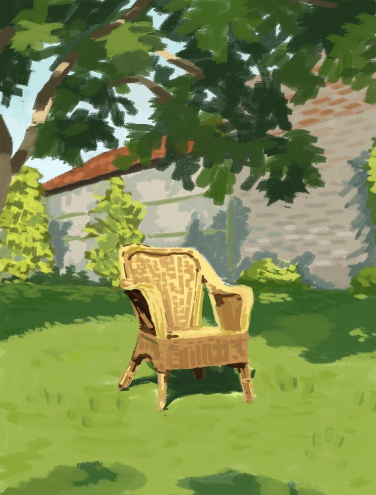 Wicker Chair In The Garden