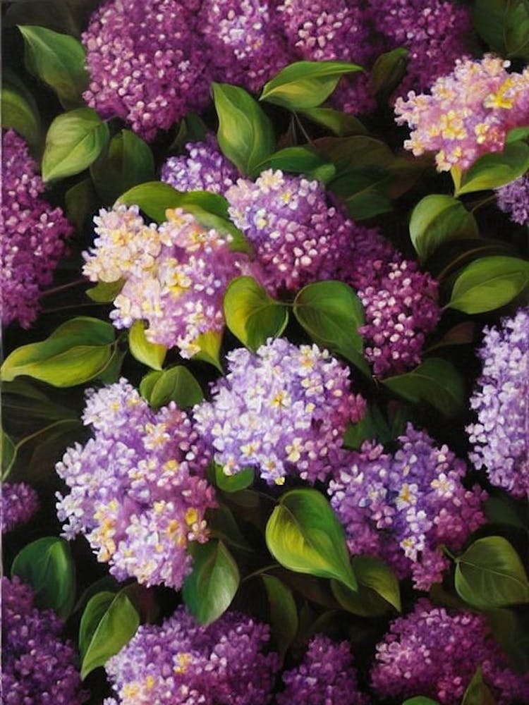 Lilac Still Life Oil Painting Flower