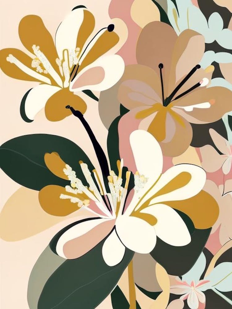 Azalea Wildflower Modern Muted Colours
