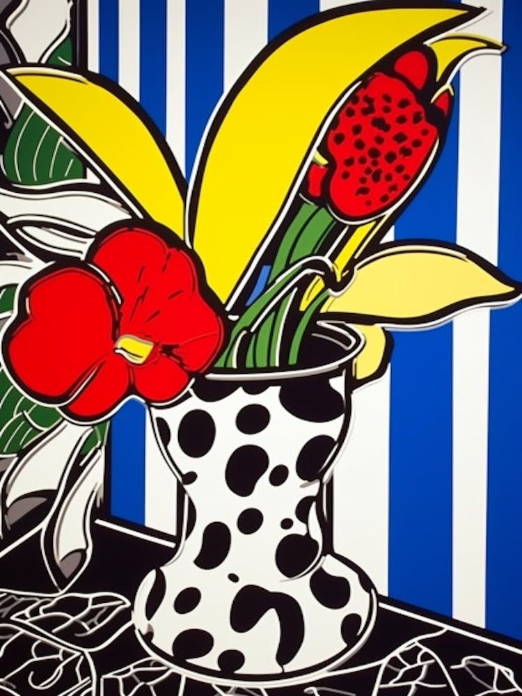 Anthurium Flower Still Life  3 Pop Art Style