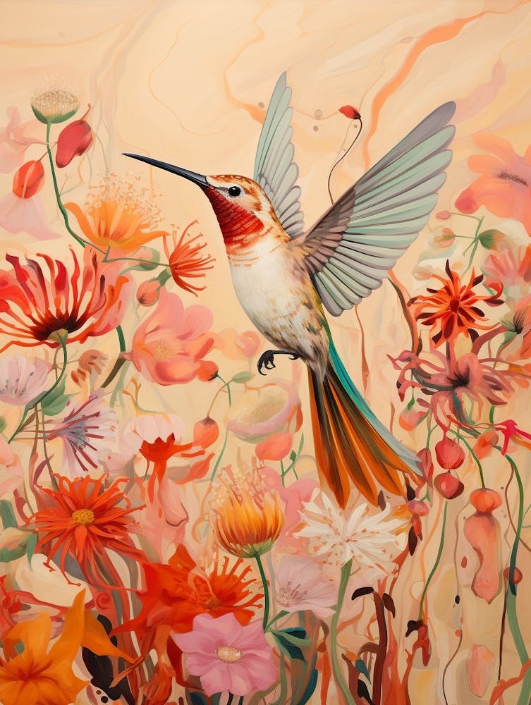 Hummingbird 2 Detailed Bird Painting