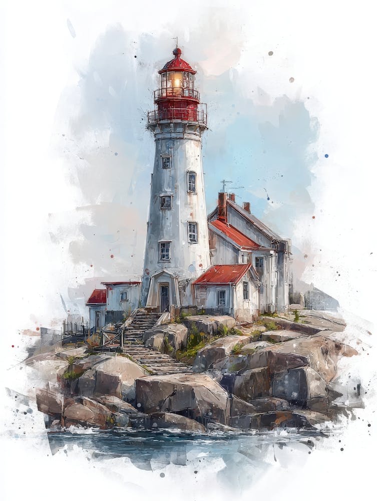 Aihrgdesign Isolated Watercolor Painting Of European Lighthou F6668507 5fb8 437c B220 E6d56b0a3079 2