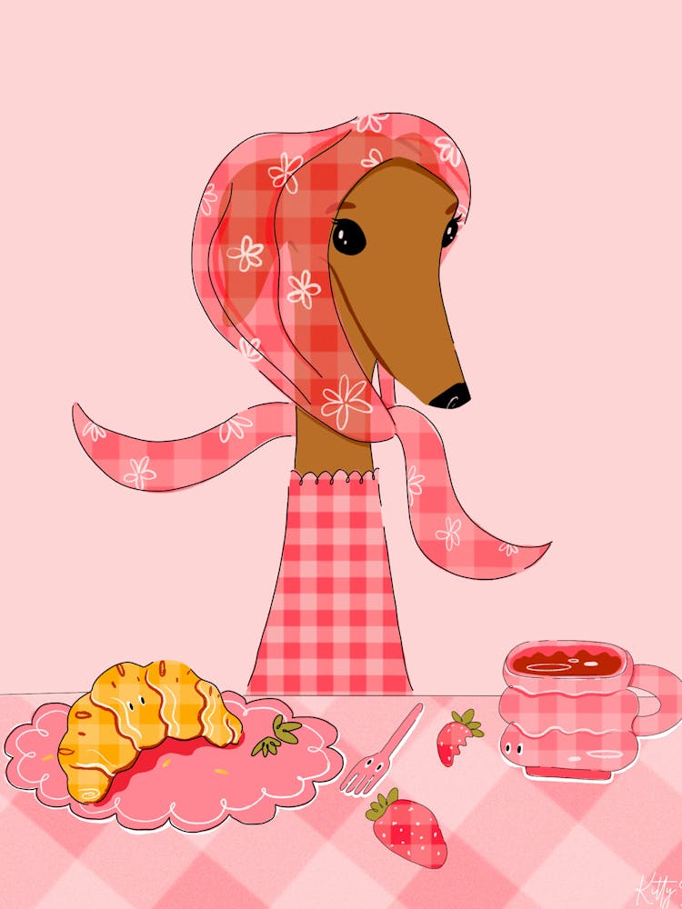 Greyhound beim Brunch