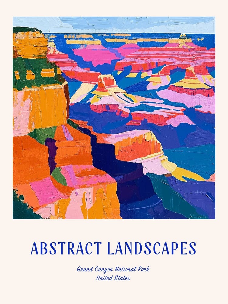 Colourful Abstract Grand Canyon National Park Usa 2 Poster Blue
