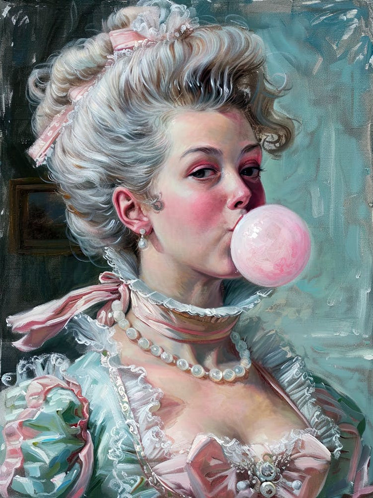 Marie Antoinette Blowing A Bubble Gum 1