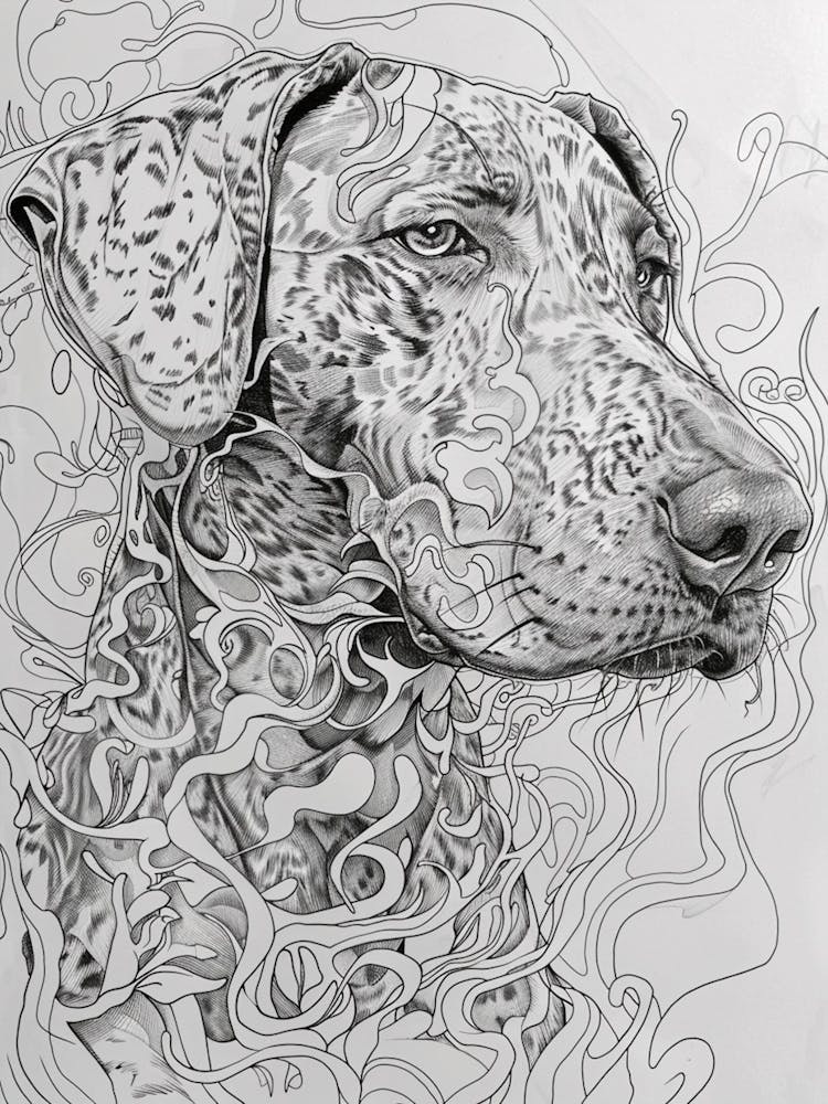 Plott Hound Dog Line Sketch 2