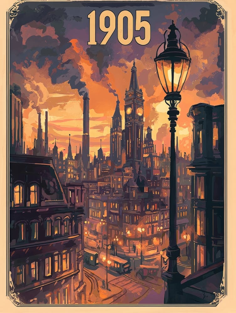 Aihrgdesign A Nostalgic Poster Of A 1905 City Skyline At Dusk 579b7064 889a 4039 A0f2 6a74205836dc 3
