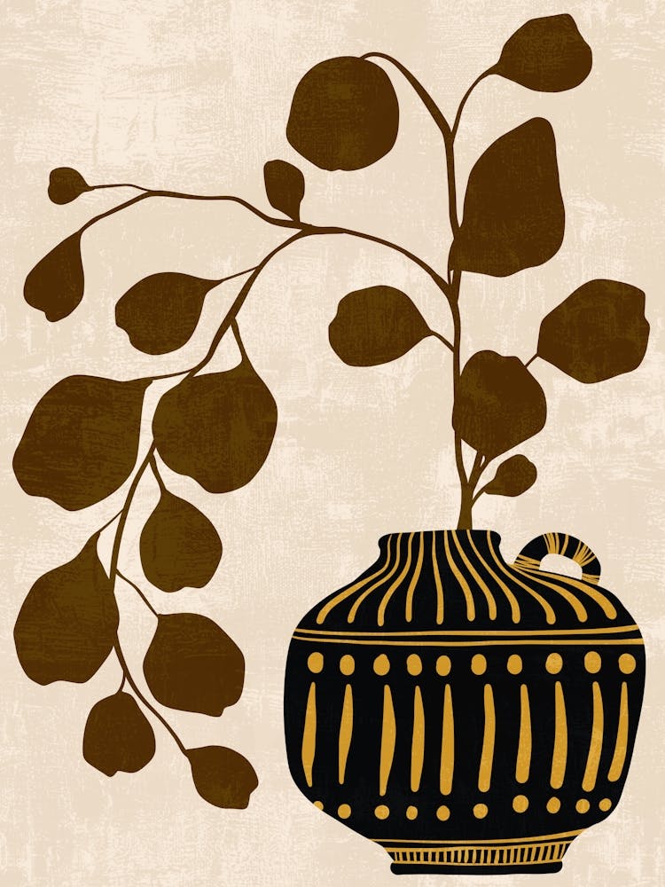 Vase With Leaves 5