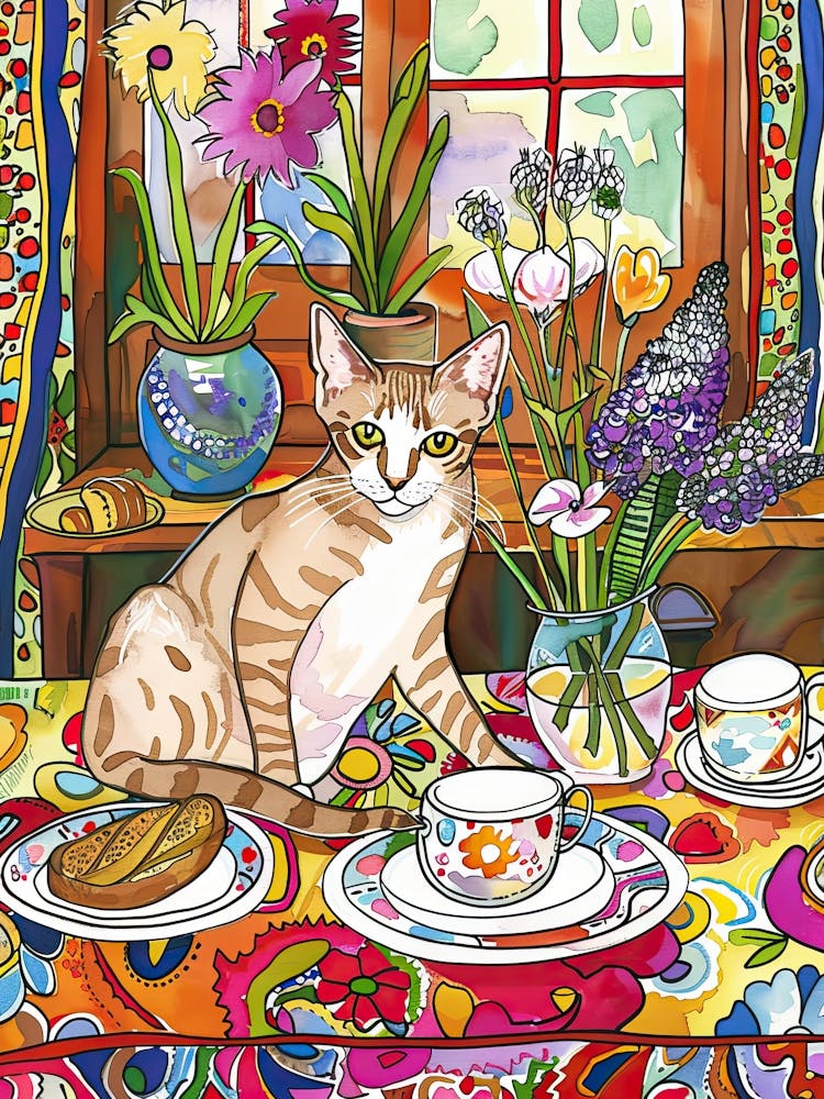 Tea Time With A Oriental Shorthair Cat 3