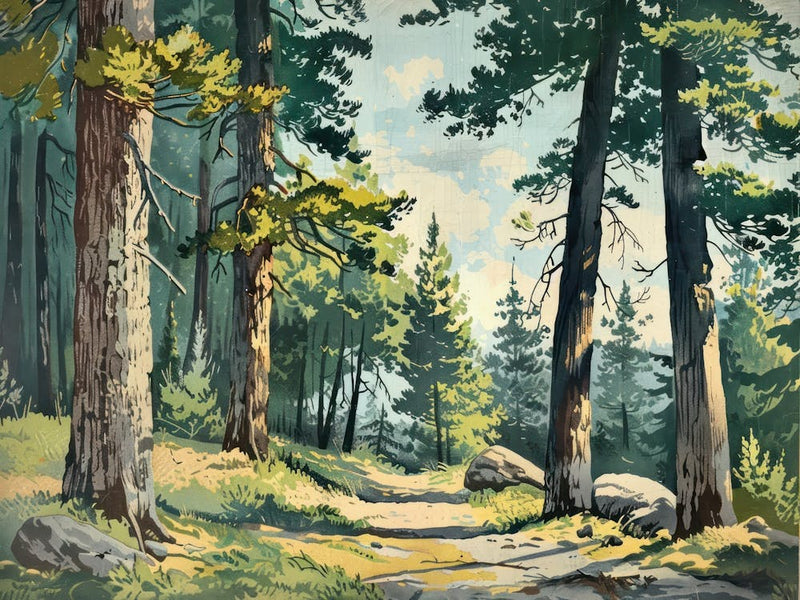 Retro Mountains Illustration 2