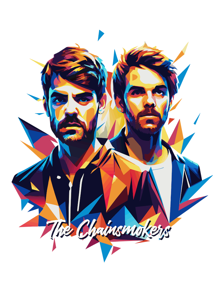 The Chainsmokers 02 Portrait Music Icon WPAP Pop Art Style
