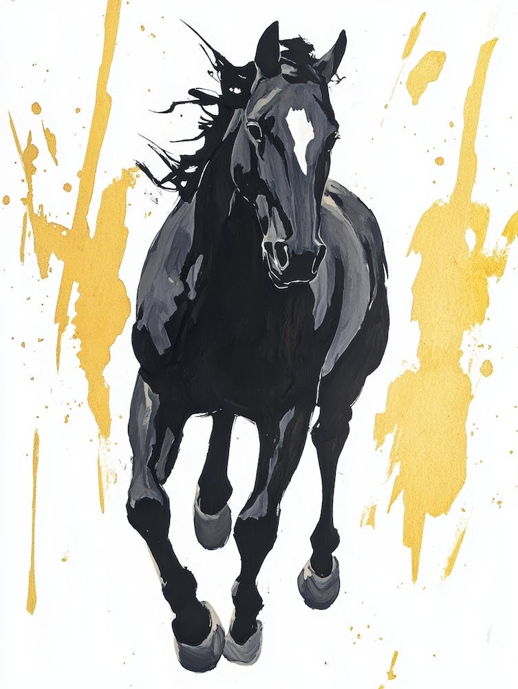 Impression sur Toile Cheval Noir 1