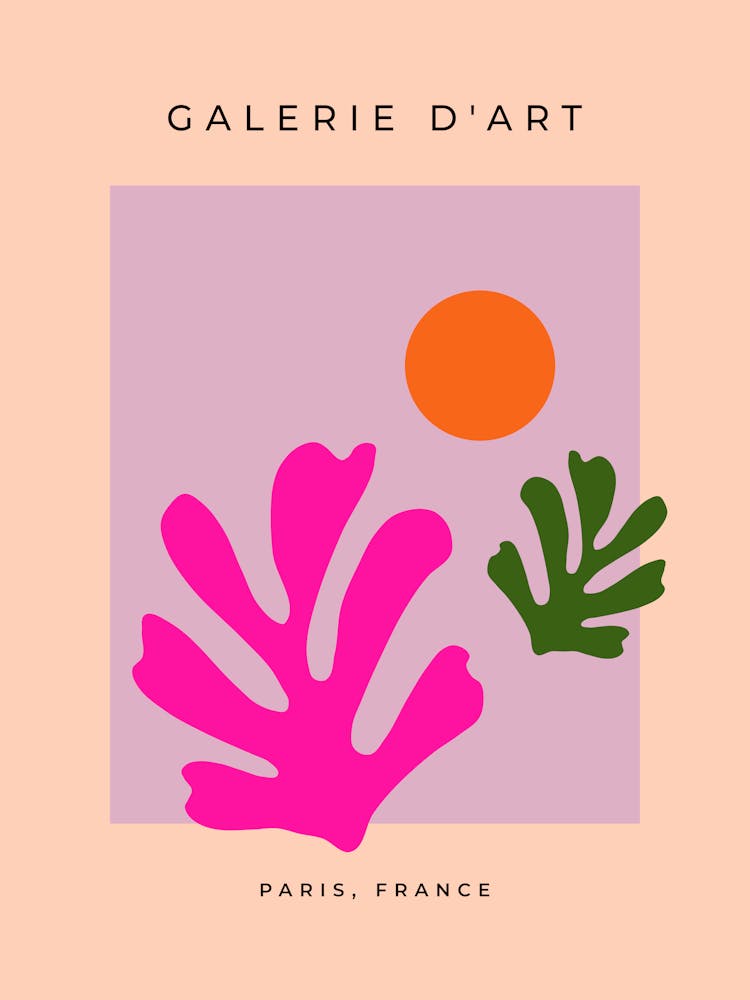 Abstrakte Blätter Ausschnitte Pink Lavendel Orange