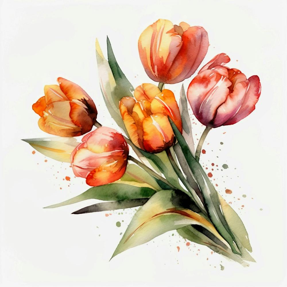 Watercolor Tulips 1