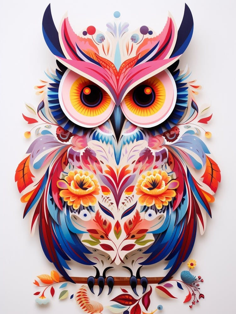 Scandinavian Bird Illustration Eastern Screech Owl 4