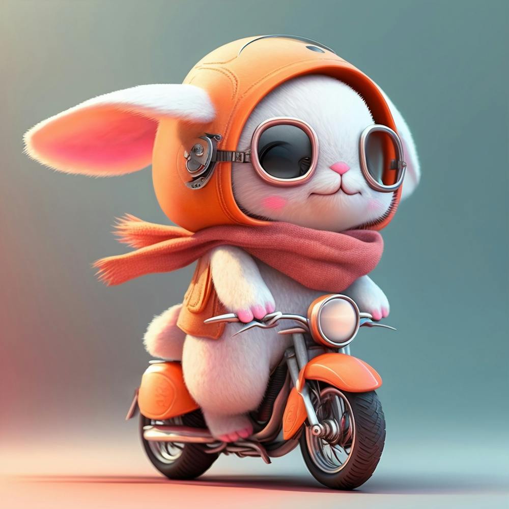 Bunny On A Motorcycle