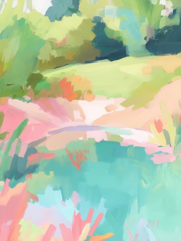 Teich-Aquarellgemälde