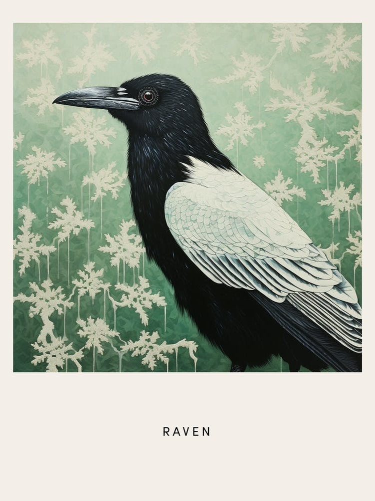 Ohara Koson Inspired Bird Painting Raven 1 Poster