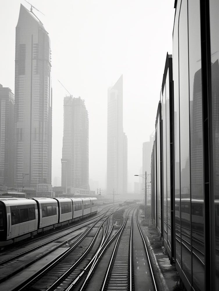 Shenzhen, China, Black And White Old Photo 4